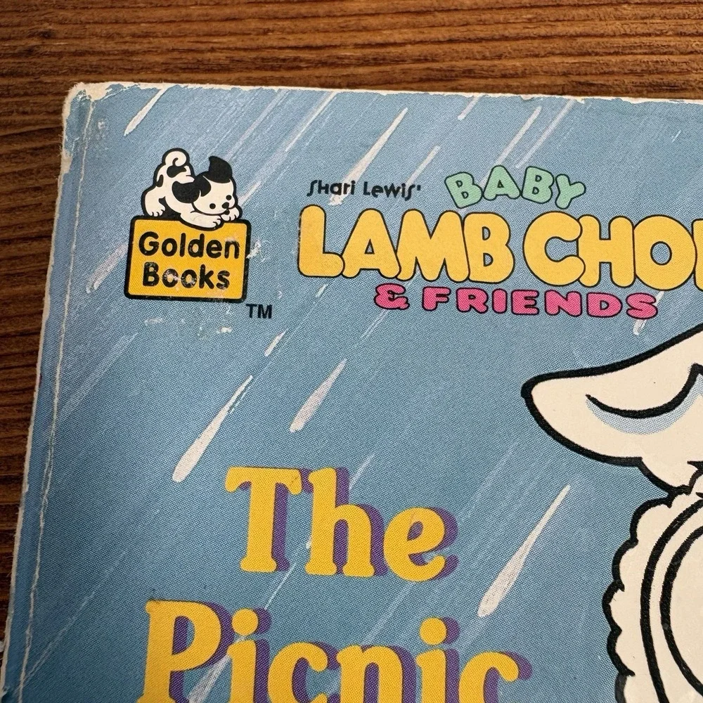 1996 Baby Lamb Chop & Friends The Picnic Surprise Golden Books Shaped Board Book